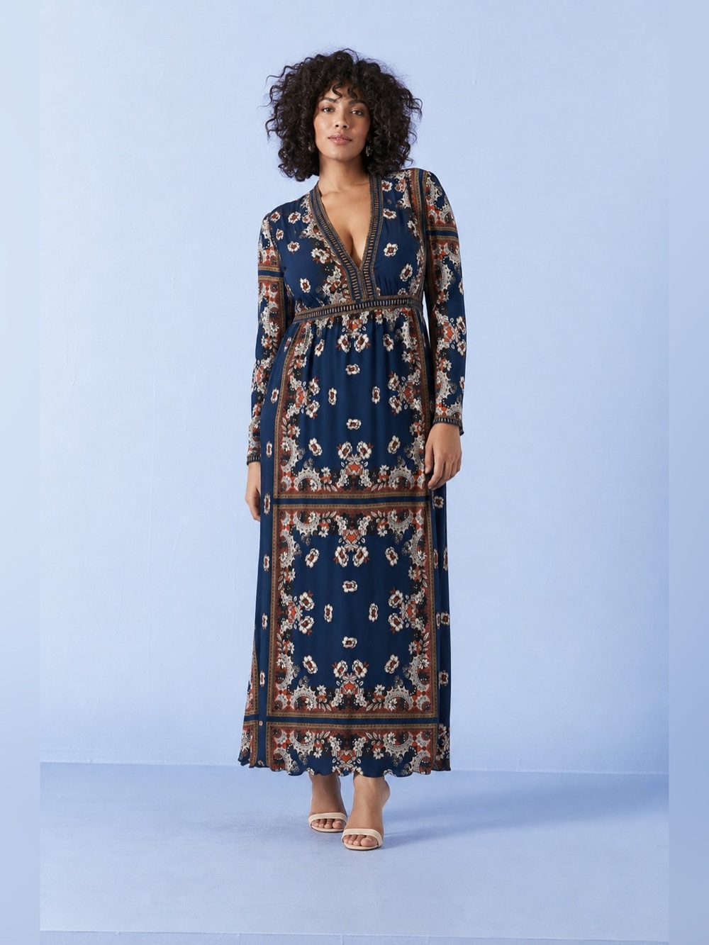 NWOT Forever 21 Navy Floral V-Neck Maxi Dress